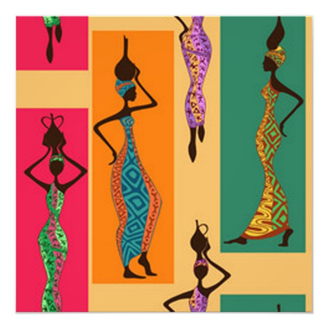 Färgfläckig afrikansk Dam Fototryck (Framsidan)