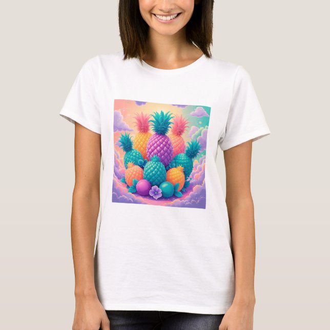 Färgfläckig ananas t shirt (Framsida)