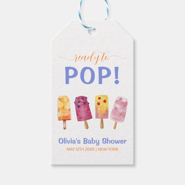 Färgfläckig babystövel av fruktjuice presentetikett (Framsidan)