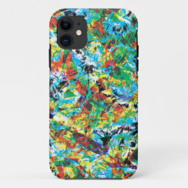 Färgfläckig blå grönt vår blomma mönster