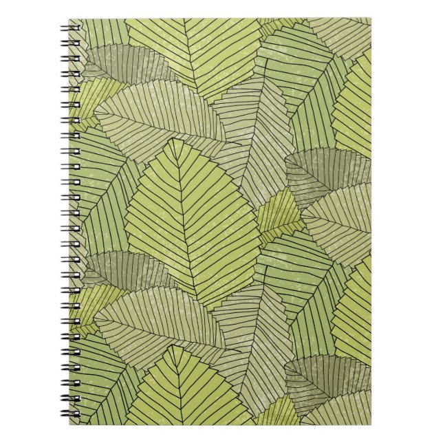 Färgfläckig Blad Mönster-design Anteckningsbok (Framsidan)