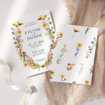 Färgfläckig Blommigt av Wildblomma Bröllop