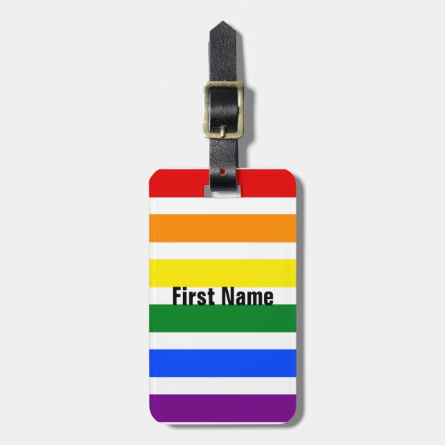 Färgfläckig Bright Lycklig Rainbow Rand Bagagebricka (Vertikal Framsida)