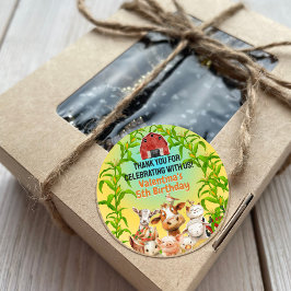 Färgfläckig Cute Boskap Red Barn Tack Runt Klistermärke