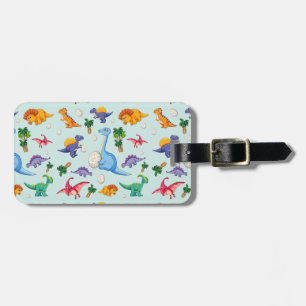 Färgfläckig Cute Dinosaur Mönster Bagagebricka