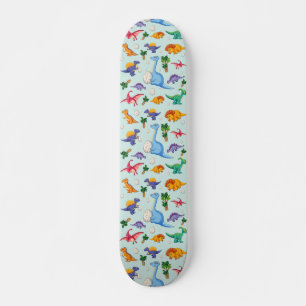 Färgfläckig Cute Dinosaur Mönster Mini Skateboard Bräda 18,5 Cm