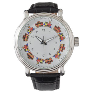 Färgfläckig Cute Leksak Tåg Motif Armbandsur