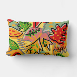 Färgfläckig dekorativ teckning-färgad löv-grafik lumbarkudde