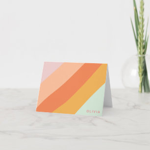 Färgfläckig diagonal Rand godis Pastel Namn Anteckningskort