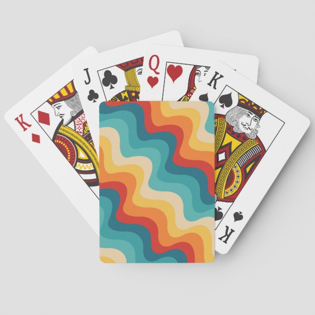 Färgfläckig diagonal vågar i stil casinokort (Baksidan)
