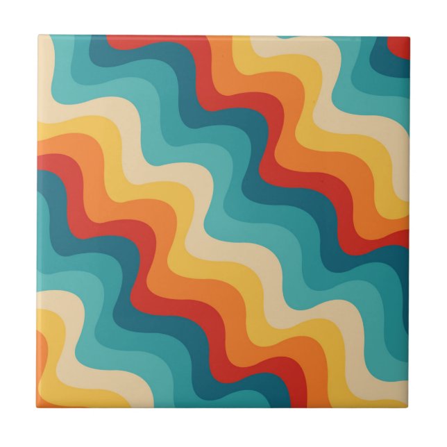 Färgfläckig diagonal vågar i stil kakelplatta (Framsidan)