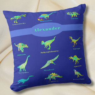 Färgfläckig dinosaurier Personlig Namn Kudde