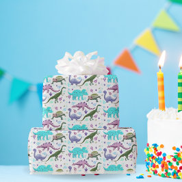 Färgfläckig dinosaurs Mania Presentpapper