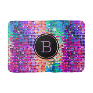 Färgfläckig disco glitter badrumsmatta