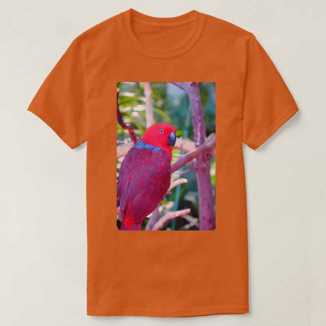 Färgfläckig, eclectisk papegoja t shirt (Design framsida)
