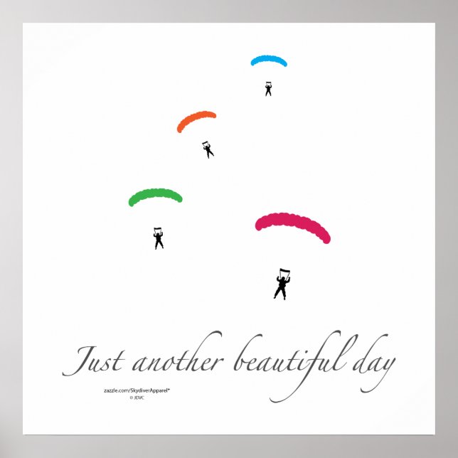 Färgfläckig Fallskärm Poster (Framsidan)