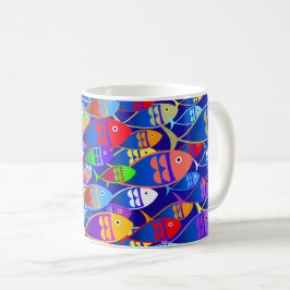 Färgfläckig fiskdesign Kaffe Mugg