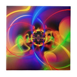 Färgfläckig frätal Neon Light Vågar keramisk Tile Kakelplatta
