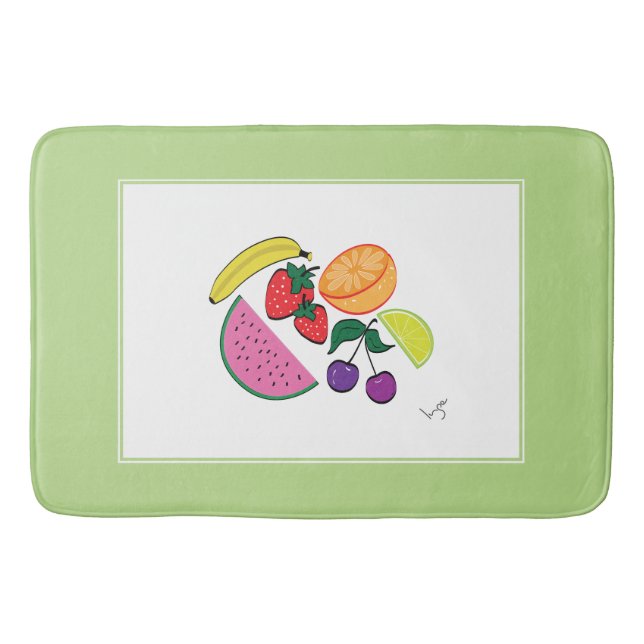 Färgfläckig frukt, sommaren Mönster, Coola Badrumsmatta (Framsidan)