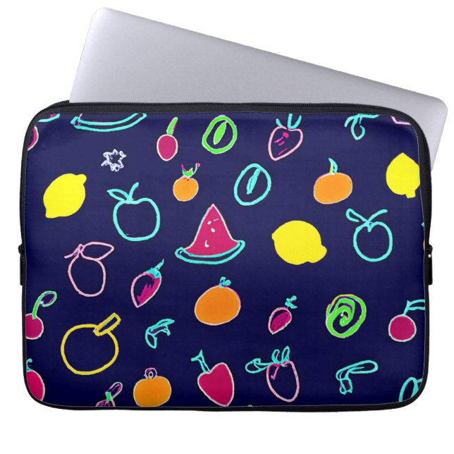 Färgfläckig fruktfantasisk design laptop fodral (Framsidan)