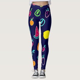 Färgfläckig fruktfantasisk design leggings