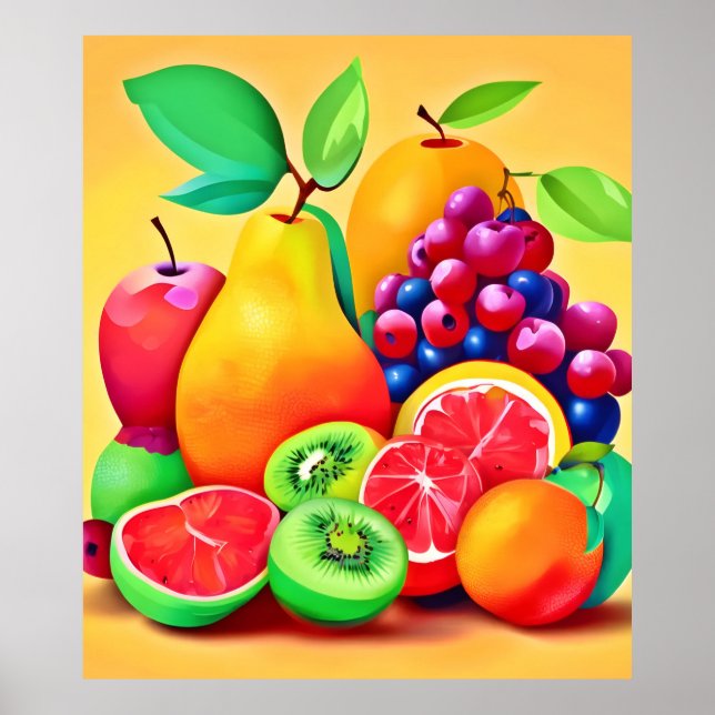 Färgfläckig fruktMedley Poster (Framsidan)