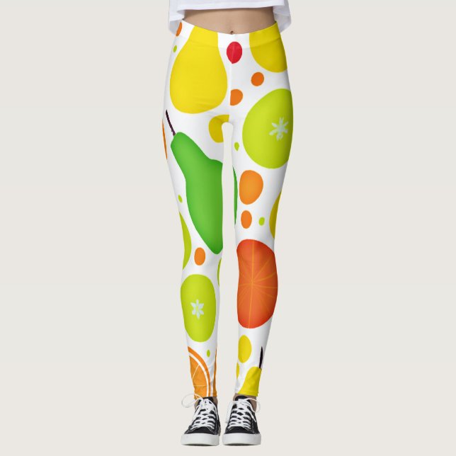 Färgfläckig fruktsam vibrance Mönster Art Leggings (Framsida)