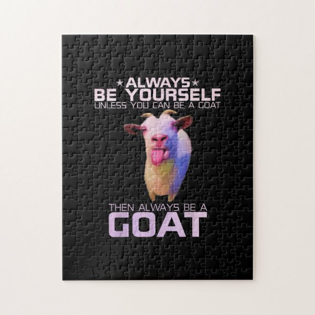 Färgfläckig goat gift pussel (Vertikal)