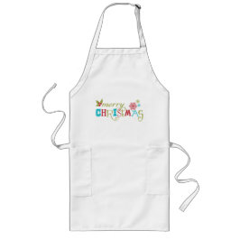 Färgfläckig God jul Långt Förkläde