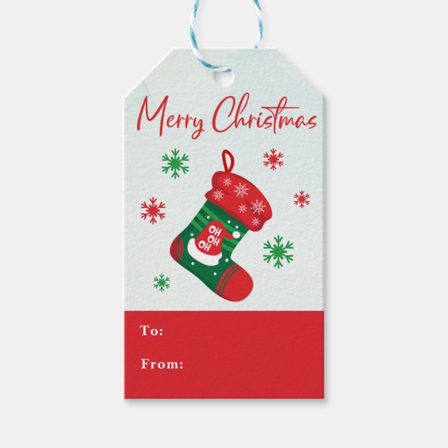 Färgfläckig God jul Presentetikett (Framsidan)