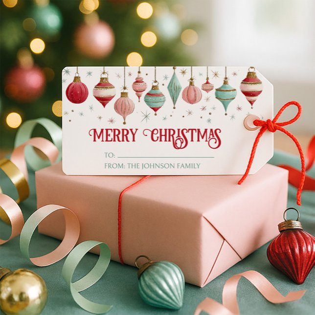 Färgfläckig God jul Presentetikett (Skapare uppladdad)