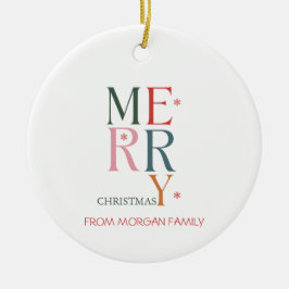 Färgfläckig God jul Snöflingor Julgransprydnad Keramik