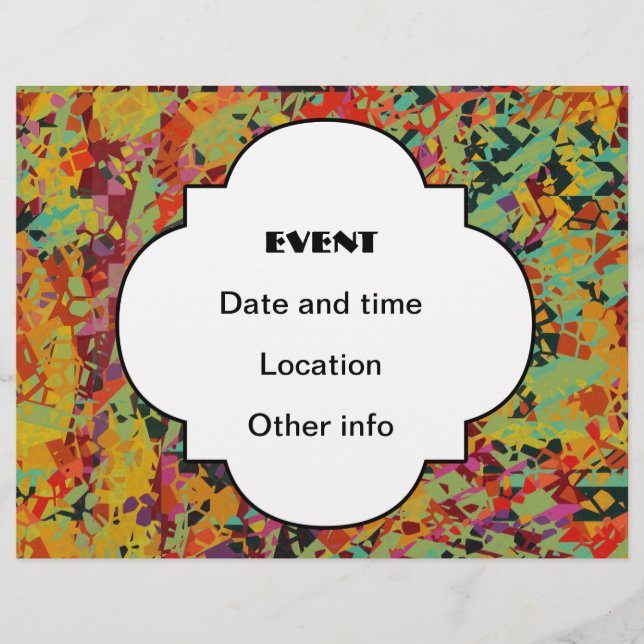 Färgfläckig hål struktur reklamblad (Framsidan)