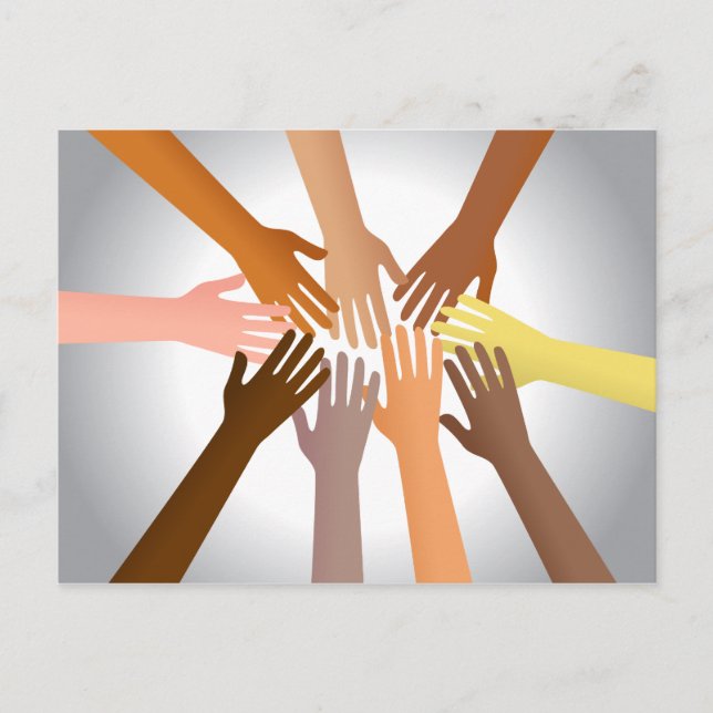 Färgfläckig Händer Vykort (Framsida)