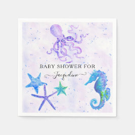 Färgfläckig havskräfta Seahorse Octopus Baby Pappersservett