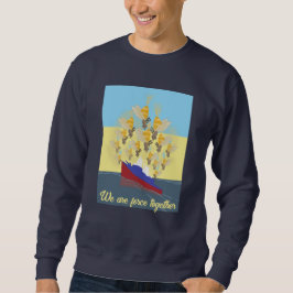 Färgfläckig hoodie i Ukraina (blå gult) Lång Ärmad Tröja