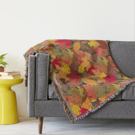 Färgfläckig höst löv filt