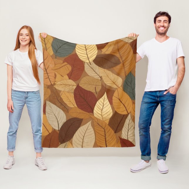 Färgfläckig höst löv fleecefilt (På plats)