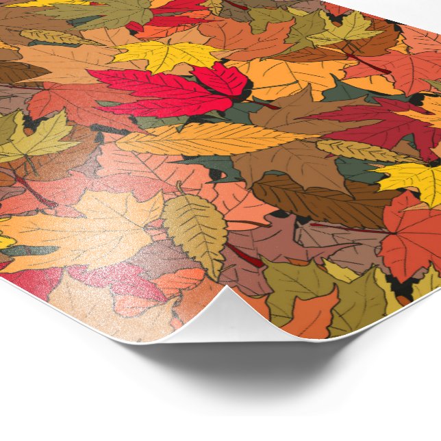 Färgfläckig höst löv fototryck (Hörn)