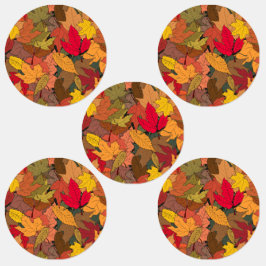 Färgfläckig höst löv klistermärke