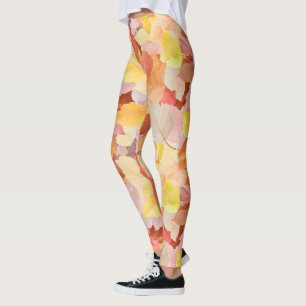 Färgfläckig Höst löv Leggings