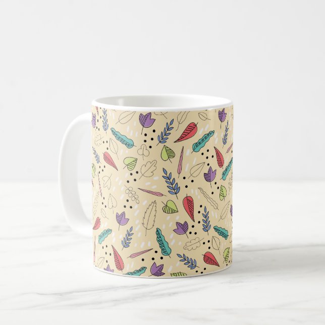 Färgfläckig höst Löv Medley Kaffemugg (Framsida vänster)