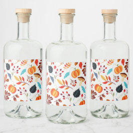 Färgfläckig Höst löv Spritflaskor Etikett