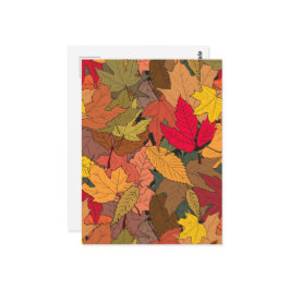 Färgfläckig höst löv vykort