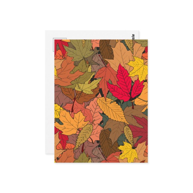 Färgfläckig höst löv vykort (Fram/Back In Situ)