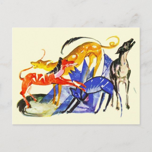 Färgfläckig Hundar Vykort (Framsida)