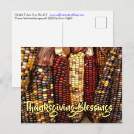 Färgfläckig indisk Maj Kernels Photo Thanksgiving Vykort