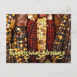 Färgfläckig indisk Maj Kernels Photo Thanksgiving Vykort