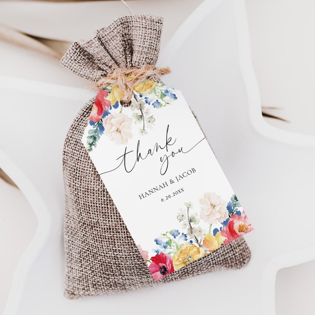 Färgfläckig jokerfärg för Tacken Bröllop Presentetikett (Skapare uppladdad)