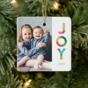 Färgfläckig jokertur Jul Photo Julgransprydnad Keramik